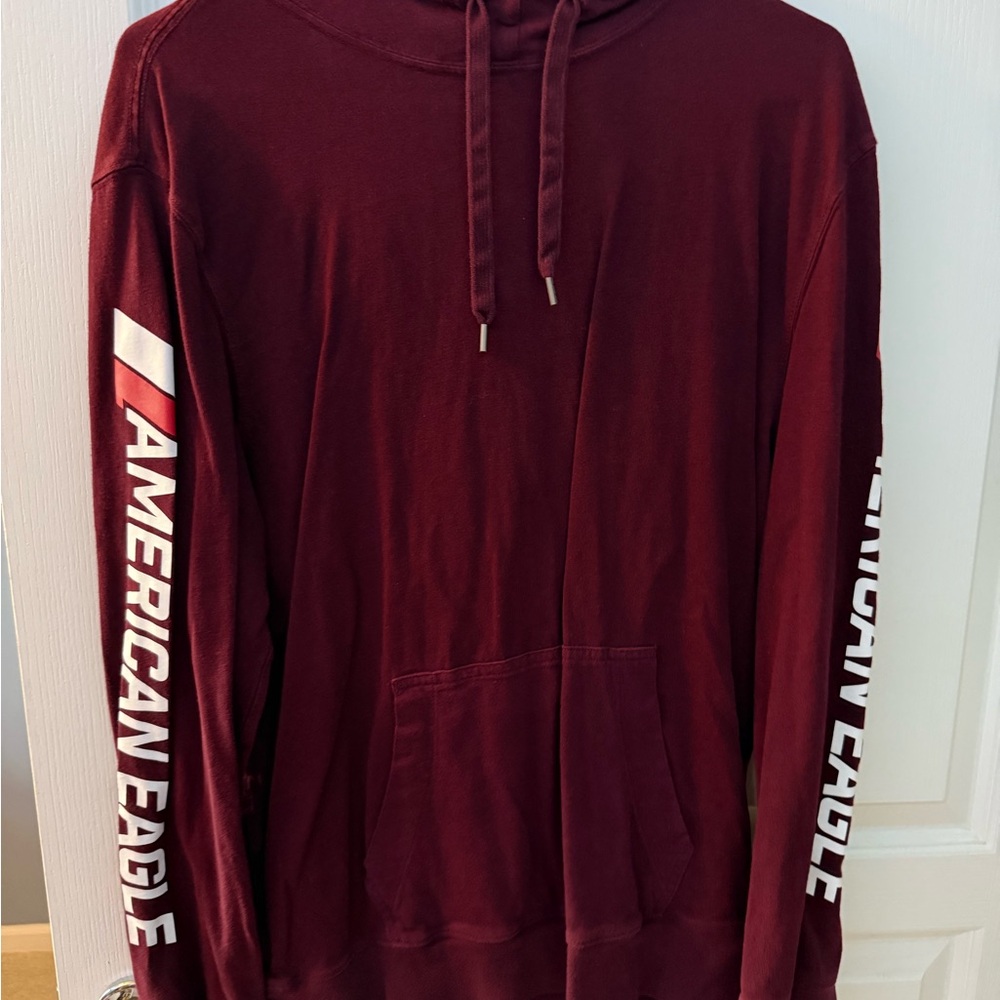 American Eagle Outfitters Red Sweatshirt with Sleeve Graphics